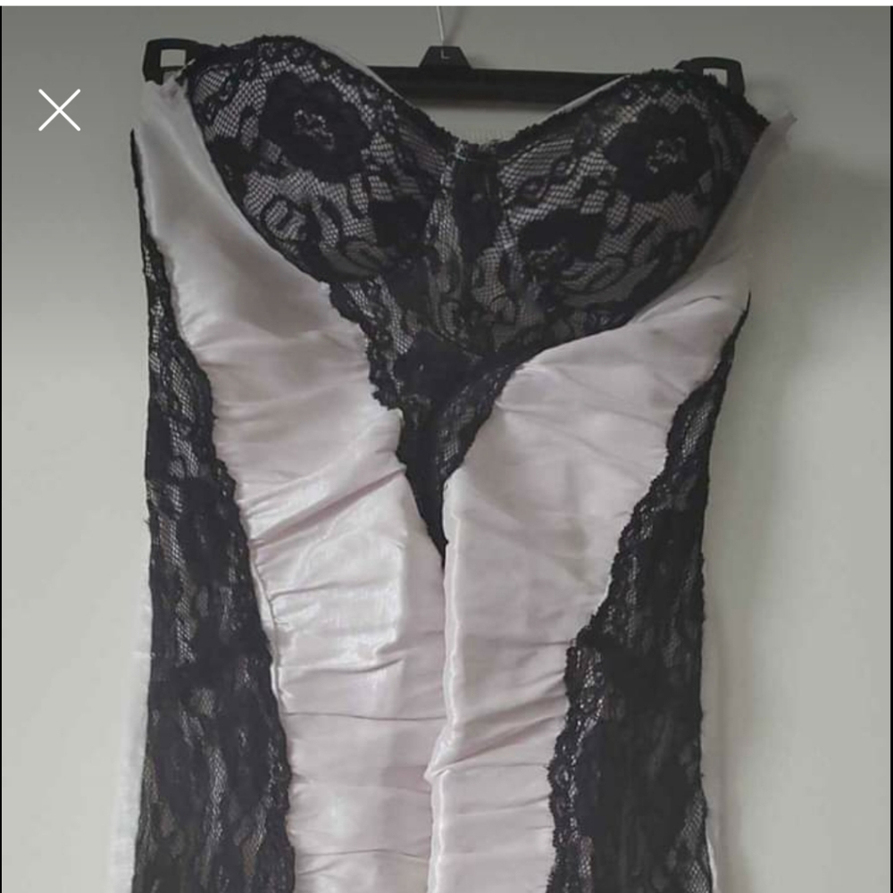 White with Black lace boutique dress